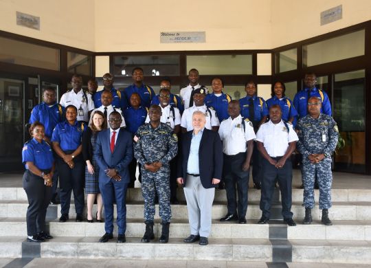 LRA Customs officials, officers, and WCO facilitators gather for a group photo following the opening ceremony of the PCA Training
